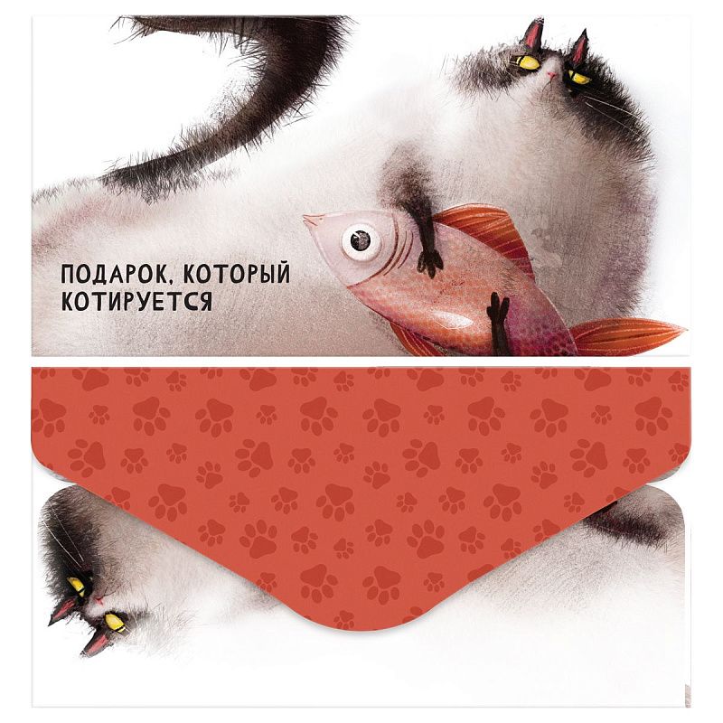 Конверт для денег MESHU "Funny cats" 85*164мм, матовая ламинация, 4 дизайна