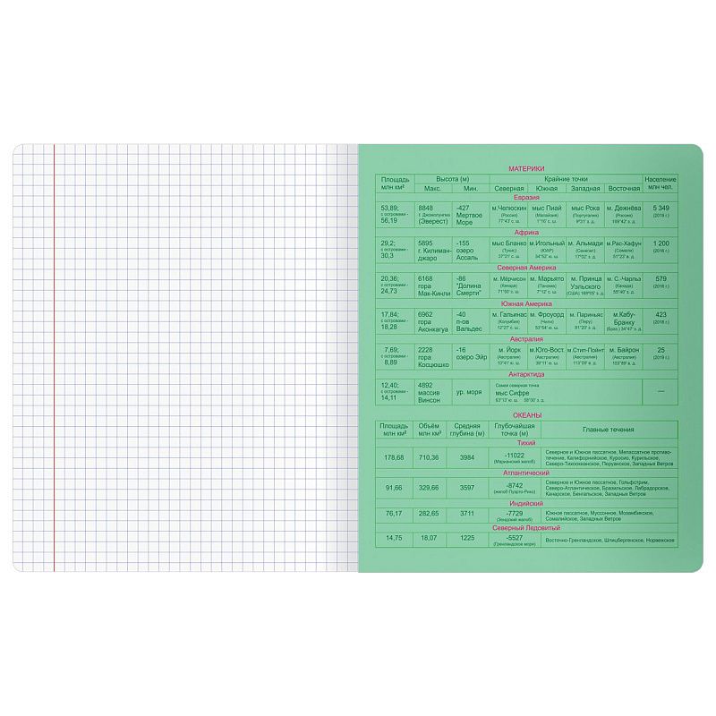 Тетрадь предметная 48л. BG "Информационное поле" - География, soft-touch ламинация, выб. лак