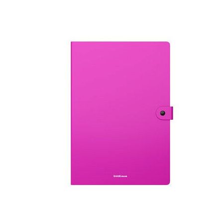 Папка-картотека на кнопке пластиковая ERICH KRAUSE Matt Neon, A4, с 3 отделениями, ас, 54898 