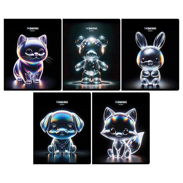 Тетрадь 48л., А5, клетка BG "Glow", тиснение фольгой