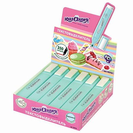 Текстовыделитель ЮНЛАНДИЯ "COLORSTAR PASTEL", БИРЮЗОВЫЙ, линия 1-4 мм, 151713 