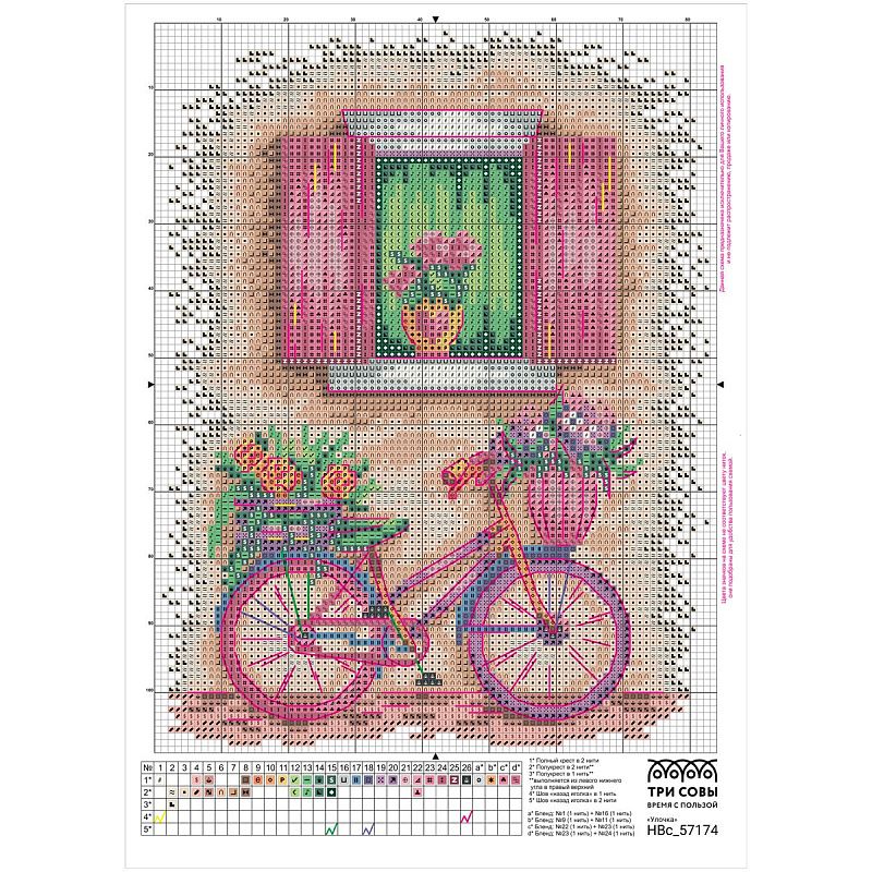 Набор для вышивания крестиком ТРИ СОВЫ "Улочка", 16*20см, пакет с европодвесом