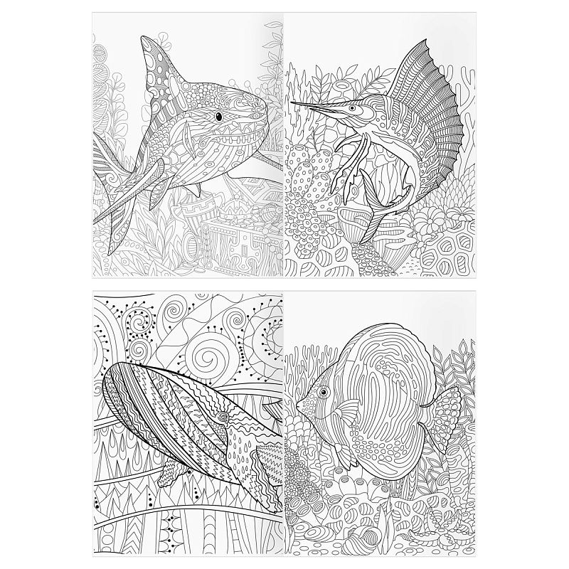 Раскраска А4 ТРИ СОВЫ "Антистресс. Подводное царство", 16стр.