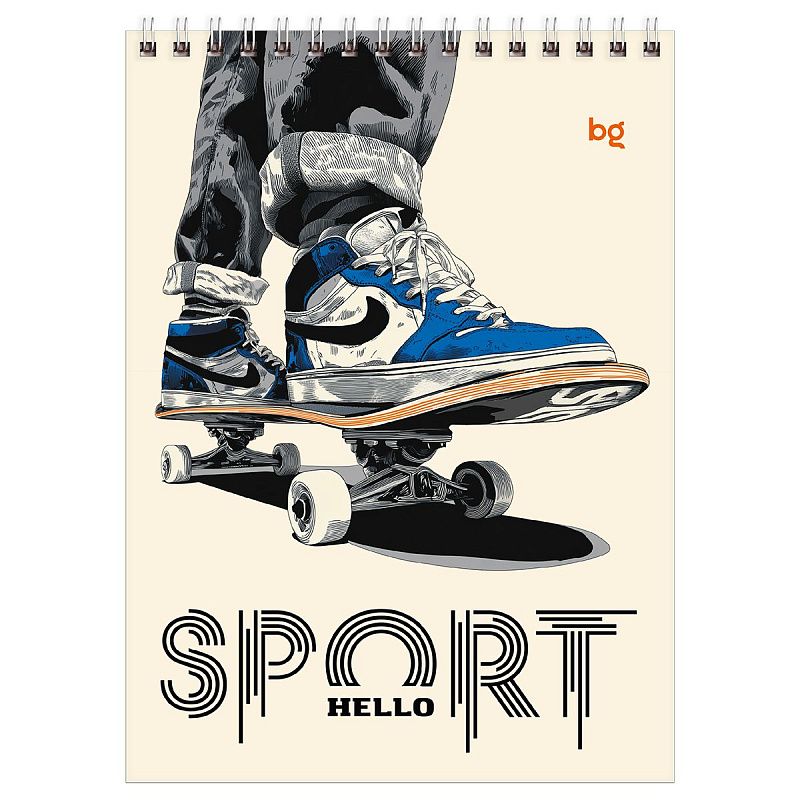 Блокнот А5 40л. на гребне BG "Hello sport"