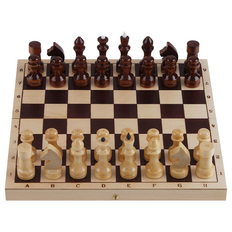 Шахматы ТРИ СОВЫ обиходные, деревянные с деревянной доской 29*29см