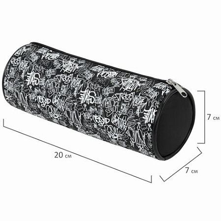 Пенал-косметичка BRAUBERG, Graffiti, черный, 20х7х7см, 272297 
