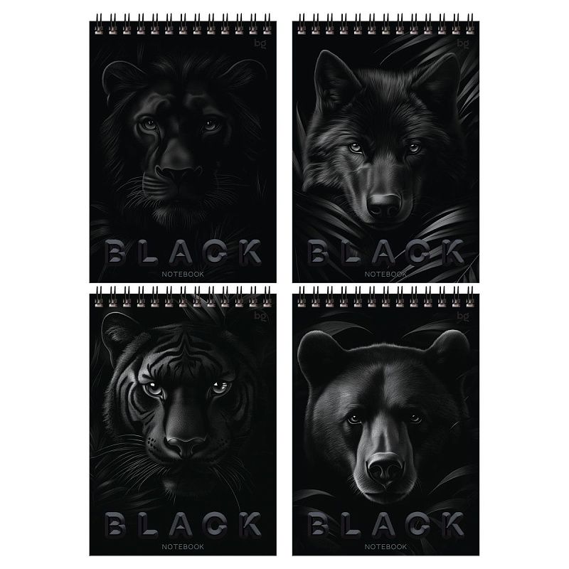 Блокнот А5 40л. на гребне BG "Just black"
