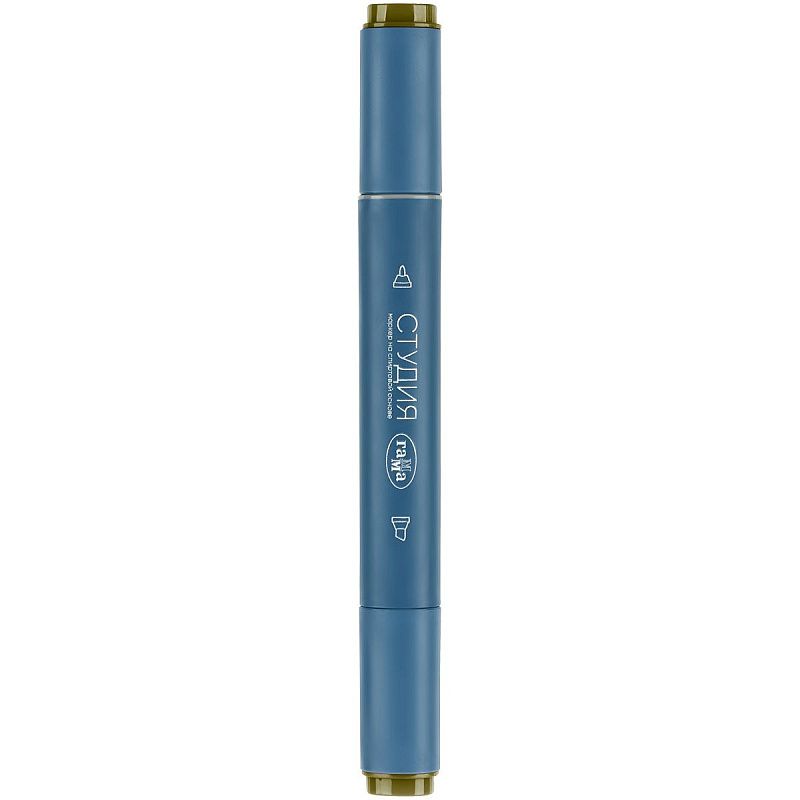 Маркер двусторонний для скетчинга Гамма "Студия", болотный темный, корпус трехгранный, пулевид./клиновид. наконечники