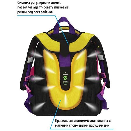 Ранец Berlingo Expert "Neon fashion" 37*28*16см, 2 отделения, 2 кармана, анатомическая спинка 