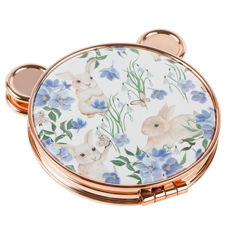 Зеркальце карманное складное MESHU "Милые кролики"