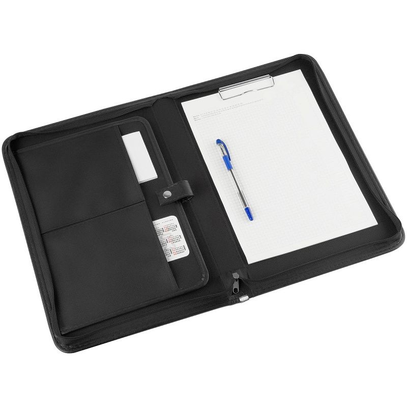 Папка деловая OfficeSpace "Venezia" кожзам, на молнии, зажим для бумаг 