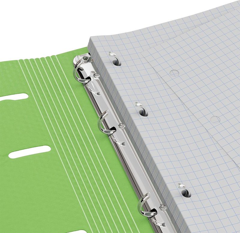 Тетрадь на кольцах А5, 120л., BG "Neon", пластиковая обложка, салатовый, с резинкой