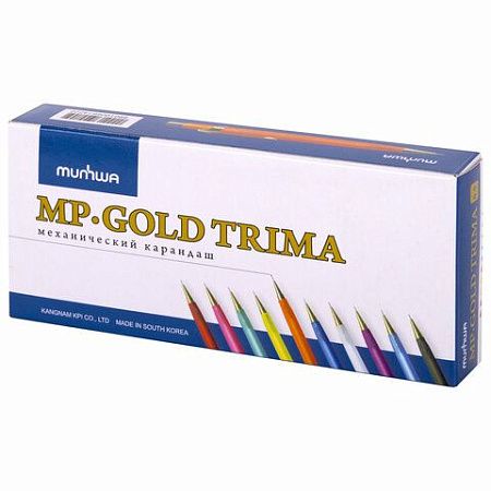 Карандаш механический 0,5 мм, MUNHWA "MP Gold Trima", ластик, корпус ассорти, BMPG05 