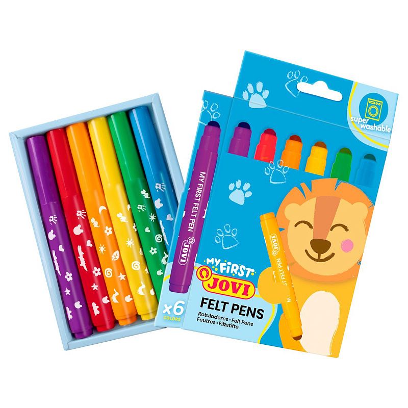 Фломастеры JOVI "My first", 6цв., смываемые, картон, европ.