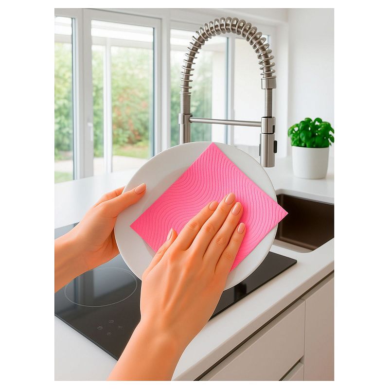 Салфетки для уборки Paclan "Practi", набор 2шт., губчатая, целлюлоза, 18*18см, европодвес