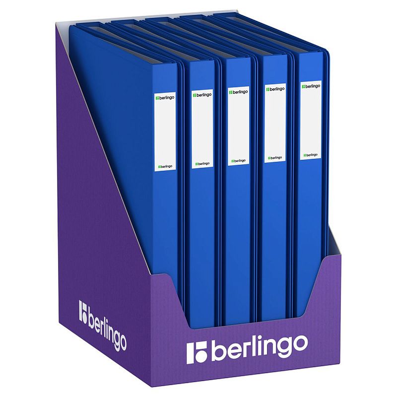 Папка с 40 вкладышами Berlingo "Soft Touch", 25мм, 700мкм, синяя, с внутр. карманом 