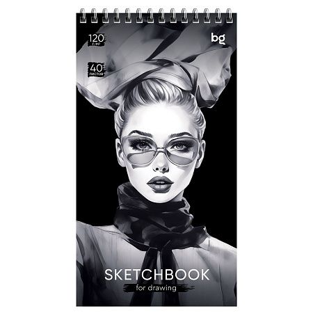 Скетчбук 40л. А5 на гребне BG "Fashion Week", 120г/м2