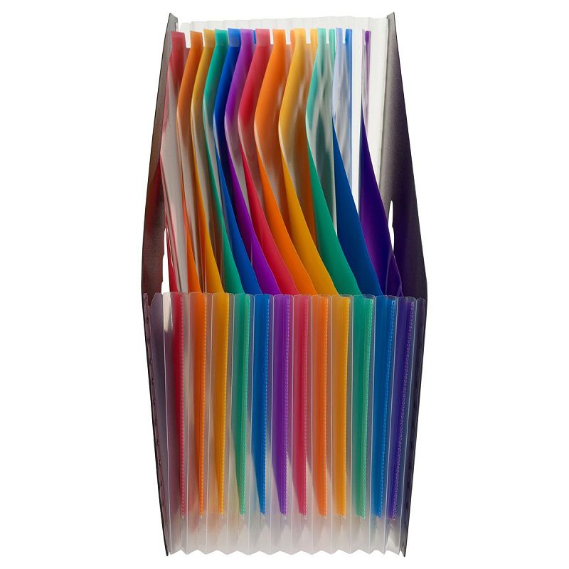 Лоток-органайзер для хранения документов СТАММ А4, 13 отделений,  черный 