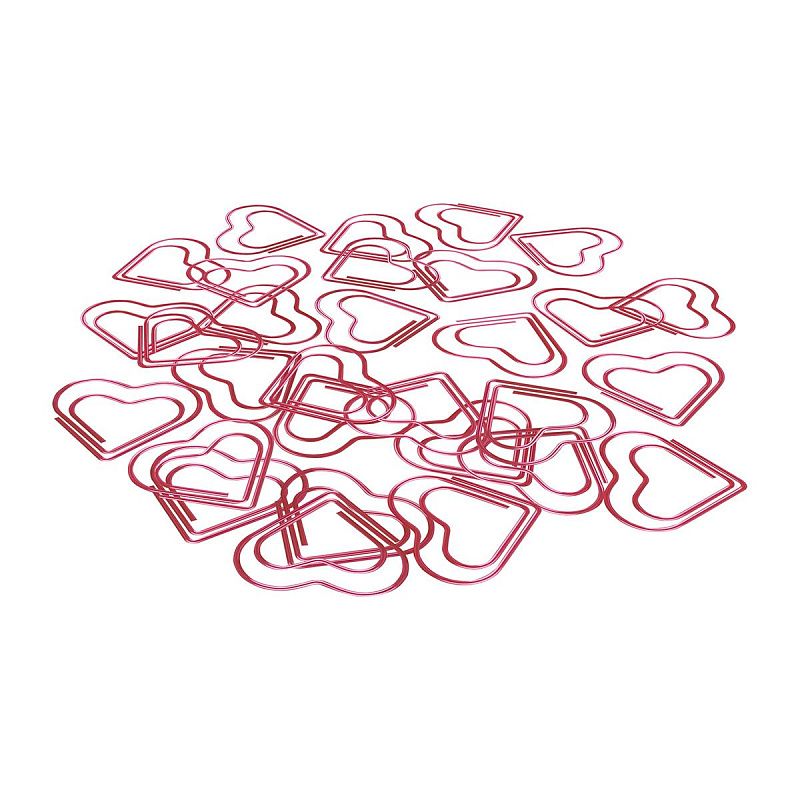 Скрепки фигурные 25мм, MESHU "Little Hearts", 30шт., пакет с замком зип лок, европодвес