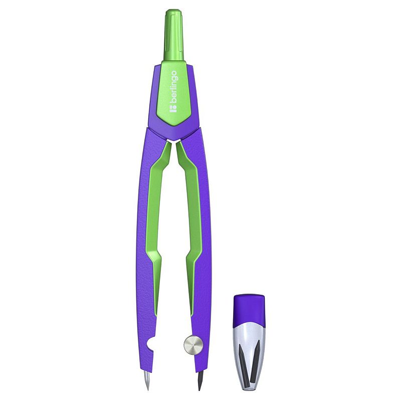 Готовальня Berlingo "Envy", 2 предмета, циркуль 135мм, пластиковый футляр, салатовый 