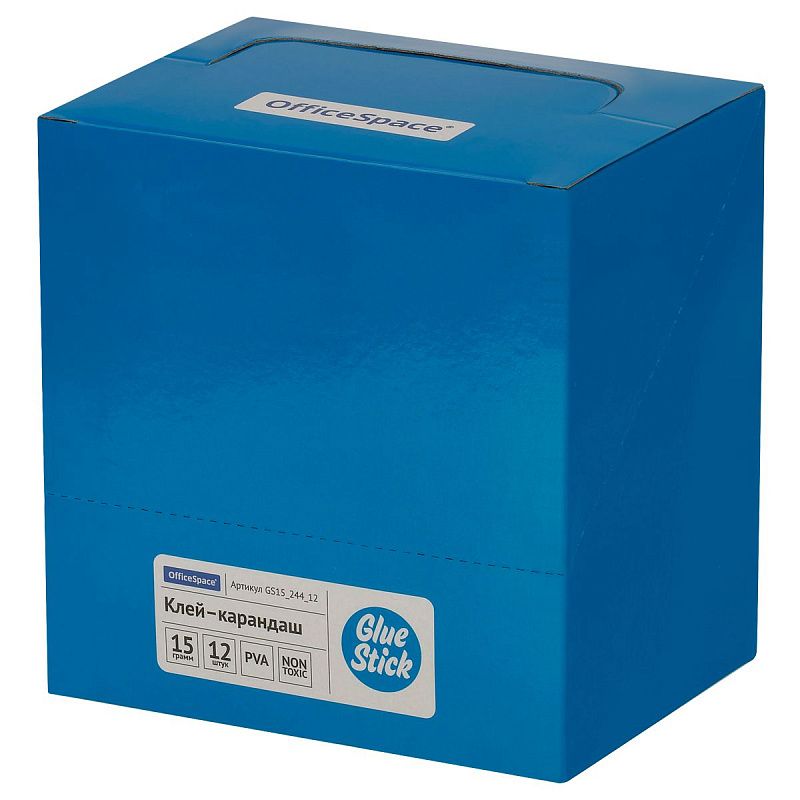 Клей-карандаш OfficeSpace, 15г, дисплей, ПВА_1