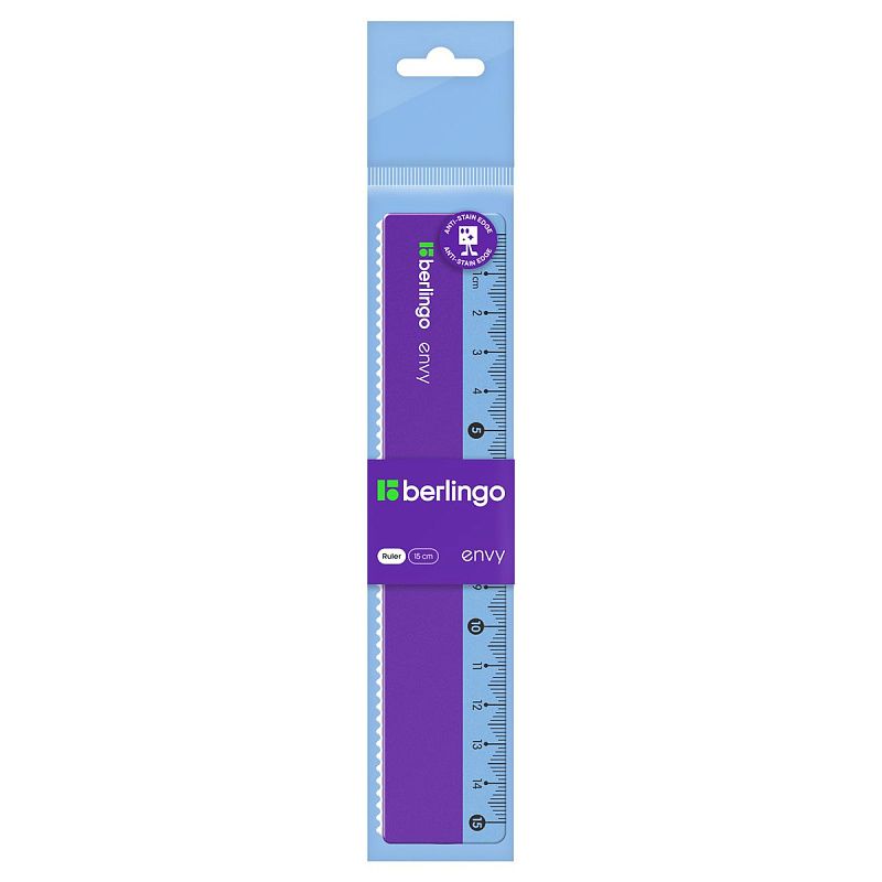 Линейка 15см Berlingo "Envy", пластиковая, ассорти, европодвес 