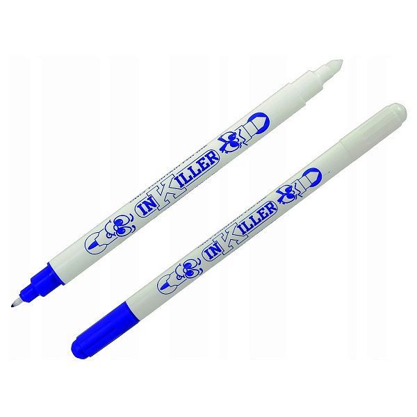 Ручка капиллярная двусторонняя Carioca "InKiller" синяя, 0,7мм (стирает перьевую ручку)