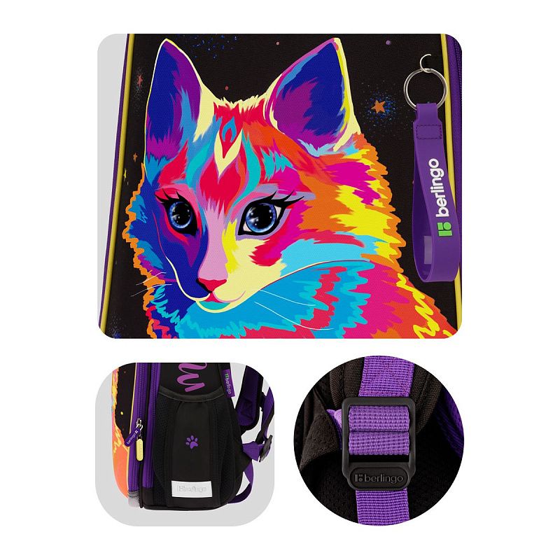 Ранец Berlingo Expert "Astro Cat" 37*28*16см, 2 отделения, 2 кармана, анатомическая спинка 
