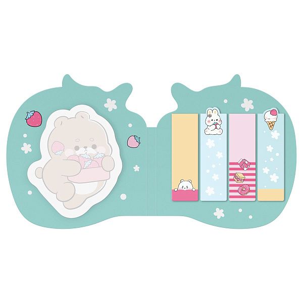 Флажки-закладки и самоклеящиеся блоки в наборе MESHU "Cute Sweet", 20л., европодвес