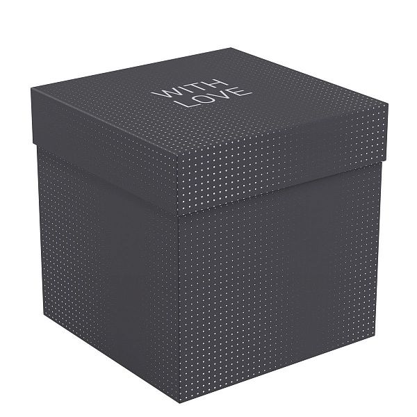 Коробка складная подарочная MESHU "Черная", (15*15*15см), выборочный лак