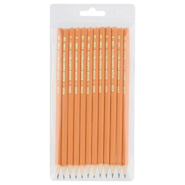 Набор карандашей ч/г Koh-I-Noor "1696" 12шт., 2H-2B, заточен., ПВХ уп., европодвес