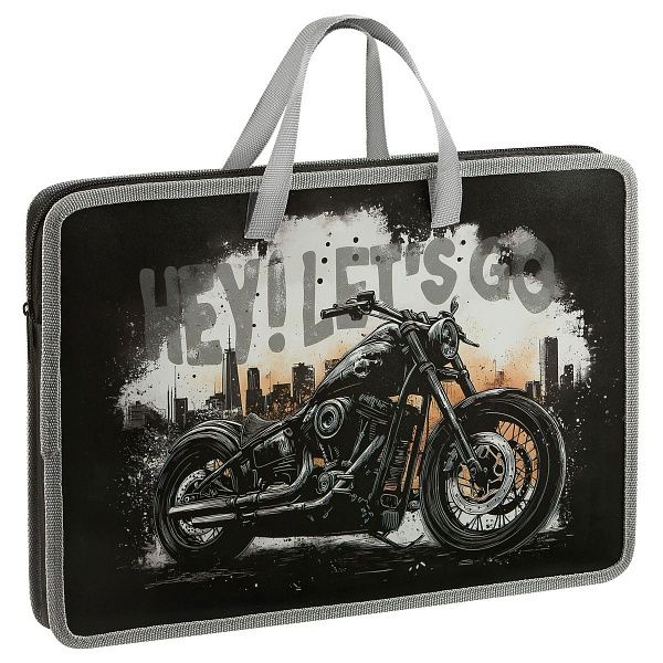 Папка с ручками А4 ArtSpace "Cruiser", пластик, на молнии, 45мм