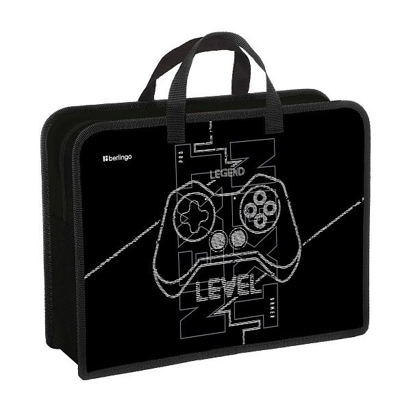 Папка с ручками 1 отделение, А4 Berlingo "Stream rider", 340*245*100мм, пластик, на молнии