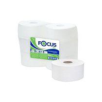 Бумага туалетная Focus Eco Jumbo, 1 слойн, 525м/рул., тиснение, белая