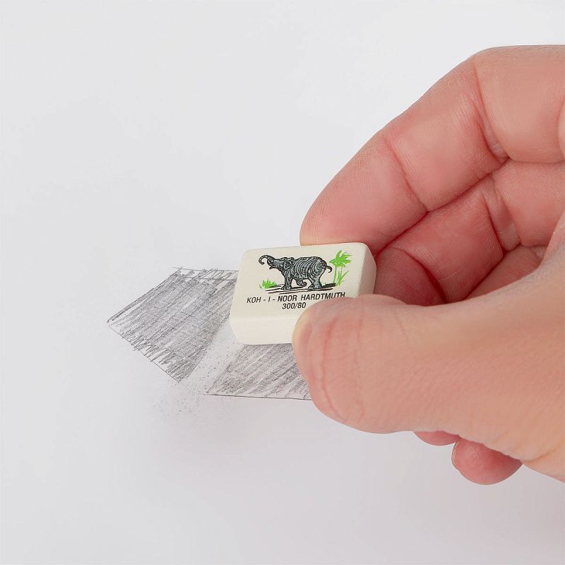 Ластик Koh-I-Noor "Elephant" 300/80, прямоугольный, натуральный каучук, 26*18,5*8мм, цветной 