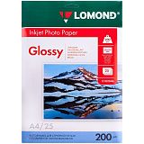 УЦЕНКА - Фотобумага А4 для стр. принтеров Lomond, 200г/м2 (25л) глянцевая односторонняя