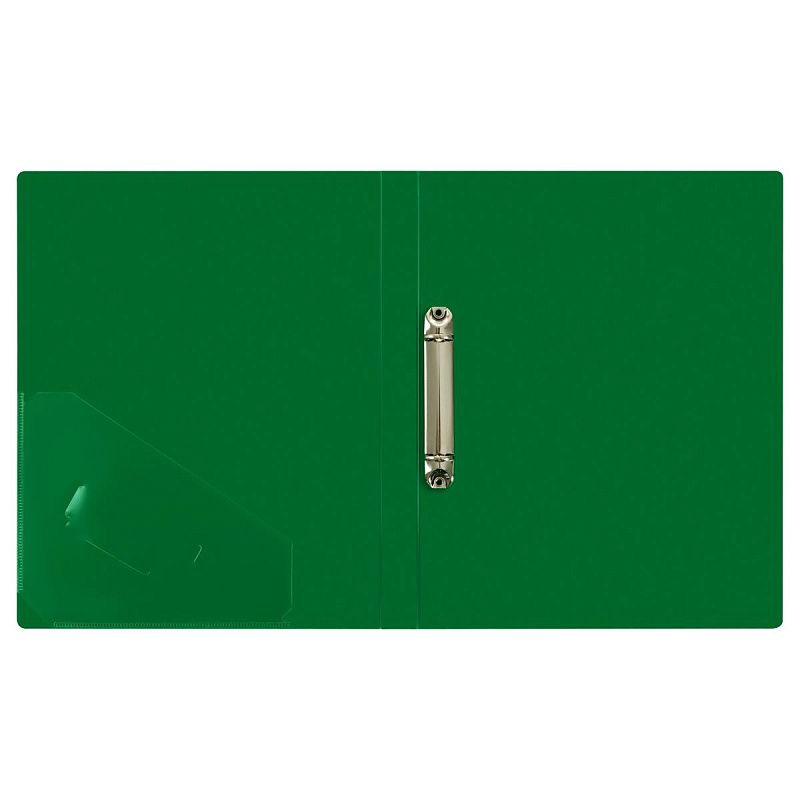 Папка на 2 кольцах СТАММ "Стандарт" А4, 25мм, 700мкм, пластик, зеленая 