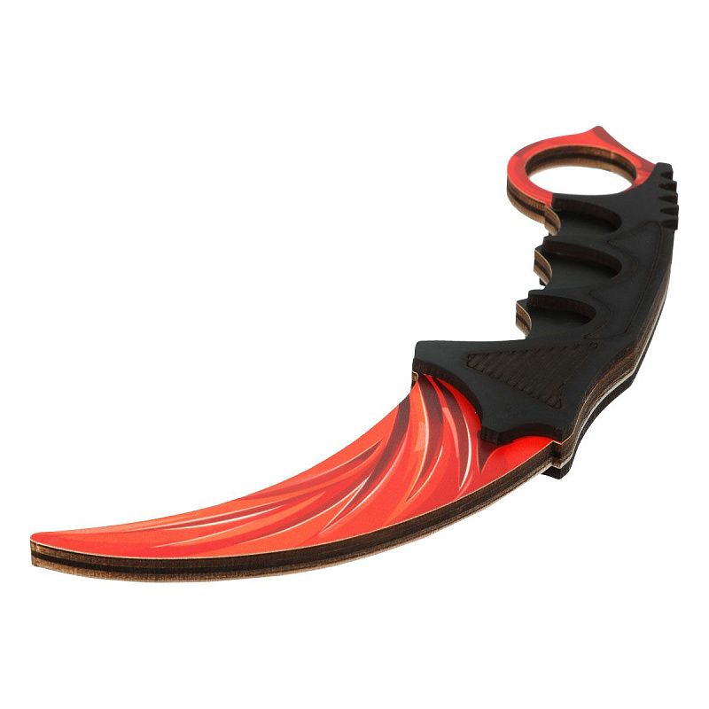 Нож деревянный ТРИ СОВЫ Керамбит, "Коготь", пакет с европодвесом 