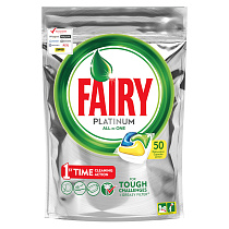 Капсулы для посудомоечной машины Fairy "Platinum. All in 1. Лимон", 50шт. 