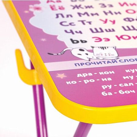 Комплект детской мебели розовый ПРИНЦЕССА: стол + стул, пенал, BRAUBERG NIKA KIDS, 532635