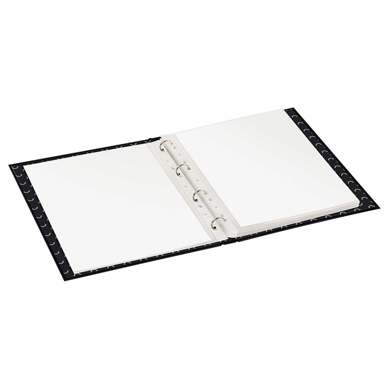 Папка-портфолио 7БЦ А4 BG, на 4 кольцах, для школьника "Черный", 20 файлов 