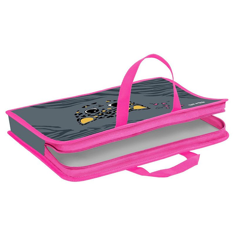 Папка с ручками 1 отделение, А4 Först "Little leo", 340*245*40мм, пластик, на молнии 