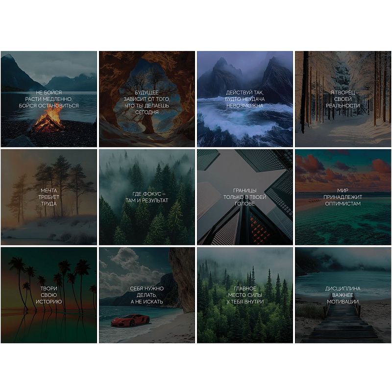 Календарь настенный перекидной на скрепке, 290*290 мм 12л. BG "Мотивационный", 2026г.