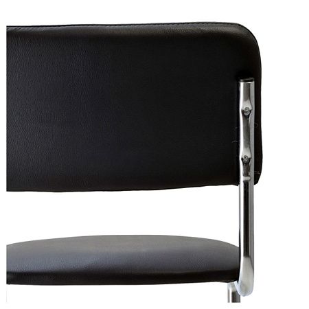 Стул Helmi HL-F07 "Sylwia", каркас металл хром, экокожа, черный, BOX1