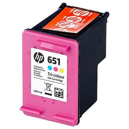 Картридж струйный HP (С2P11AE) Ink Advantage 5575/5645/OfficeJet 202, №651, цветной, оригинальный, ресурс 300 стр., C2P11AE 