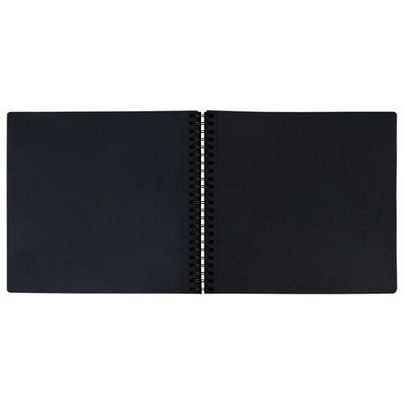 Фотоальбом 30х32 см, 48 черных листов, уголки, стикеры, ручка, клей, BRAUBERG Black Line, 880650