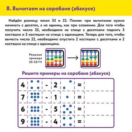Счеты Абакус (соробан) белые ЮНЛАНДИЯ "Ментальная арифметика", 13 разрядов, кнопка обнуления, 106238 
