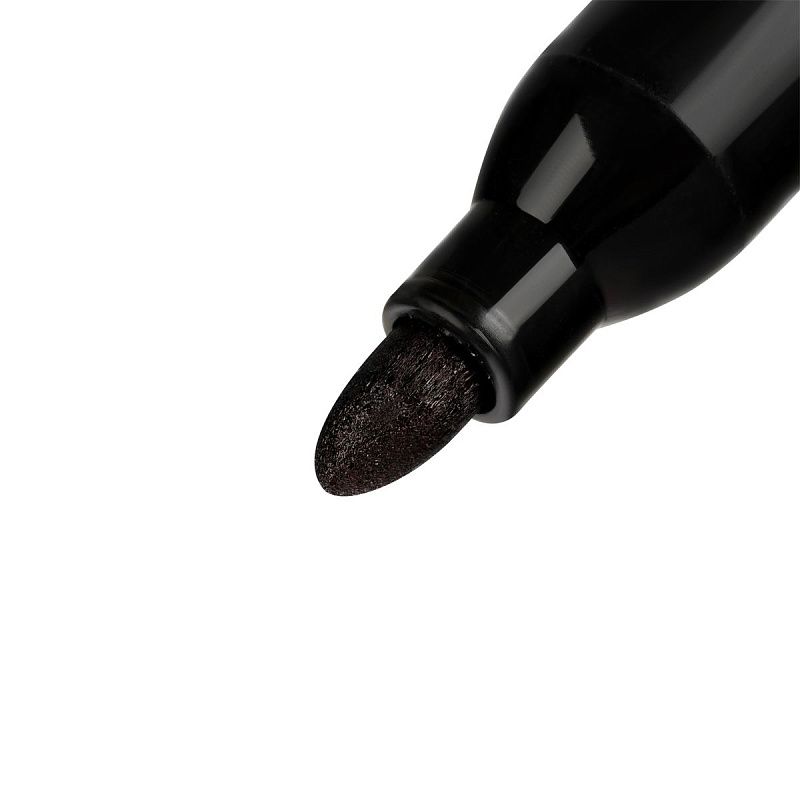 Маркер перманентный OfficeSpace двусторонний, черный, круглый наконечник, 2/4мм 