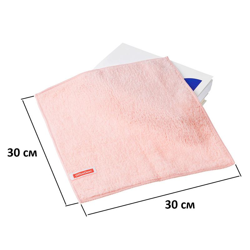 Салфетки для уборки OfficeClean, "Универсальные", набор 10шт., мягкая микрофибра, 30*30см, европодвес, цвет ассорти