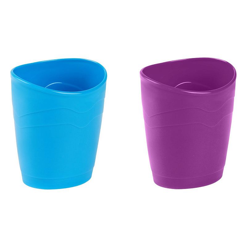 Подставка-стакан СТАММ "Эксперт", пластиковая, овальная, ассорти